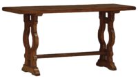 Cascina traditional trestle leg sofa table by Woodland furniture in Idaho Falls