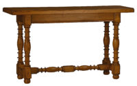 Tanaro Traditonal turning leg sofa table console by Woodland furniture in Idaho Falls