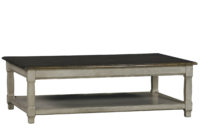 Thorp transitional cocktail / coffee table with bottom shelf by Woodland Furniture in Idaho Falls