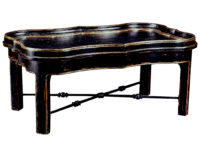 Brandywine traditional transitional shaped top with metal stretcher by Woodland Furniture in Idaho Falls