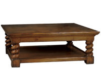 Giacomo Traditional cocktail coffee table with turned spiral legs by Woodland furniture in Idaho Falls