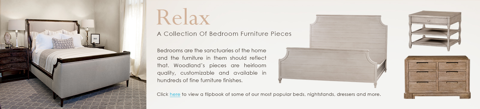 Beds, nightstands and other bedroom furniture by Woodland