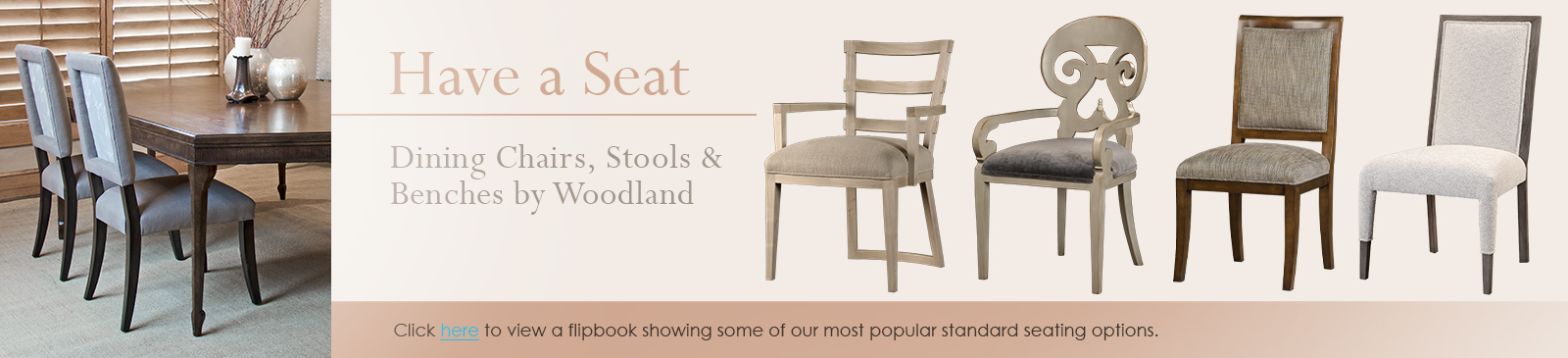 Dining chairs, barstools, and bench seating by Woodland Furniture