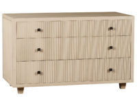 Fabrice contemporary transitional reeded front chest with 3 drawers by Woodland Furniture in Idaho Falls.